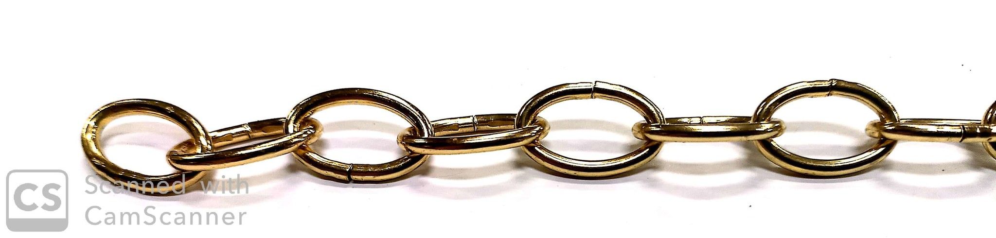Catena OVALE ottonata anello mm 19 x 12 filo 2,2