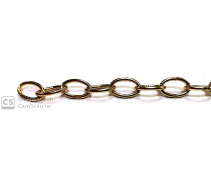 Catena OVALE ottonata anello mm 19 x 12 filo 2,2