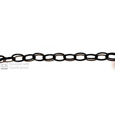 Catena OVALE verniciata nera mm 37x23 filo 3,4