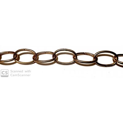 Catena OVALE ottonata mm 37x23 filo 3,4