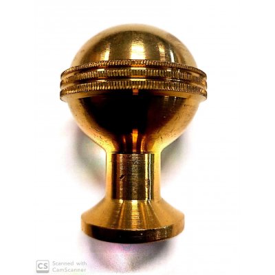 Pomolo ottone zigrinato d. 50 mm filetto 10 ma