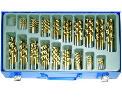 Set 170 pz. punte HSS-TIN in valigetta metallo BGS1994