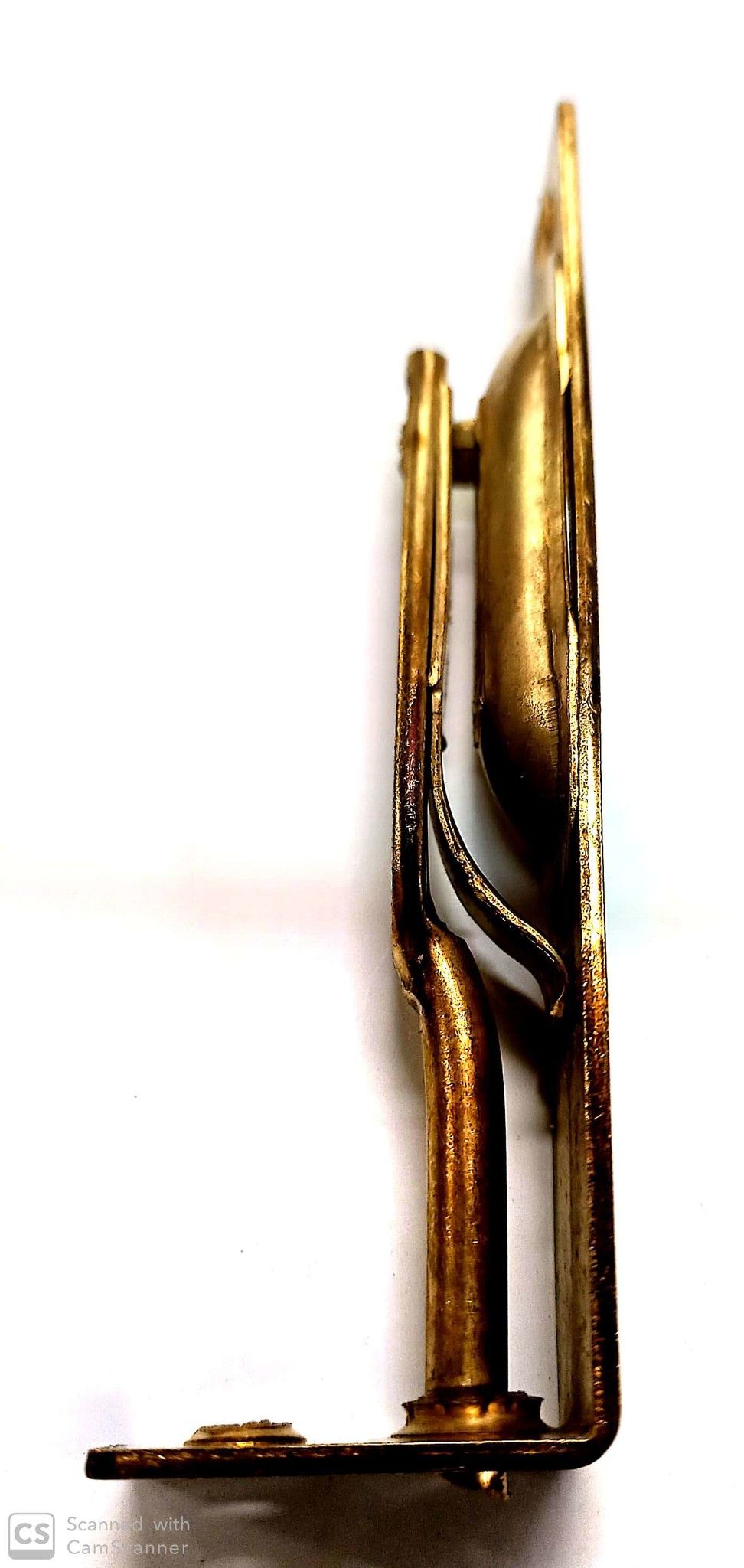 Catenaccio ad unghia cm 10 frontale mm 15 in ferro ottonato serie normale