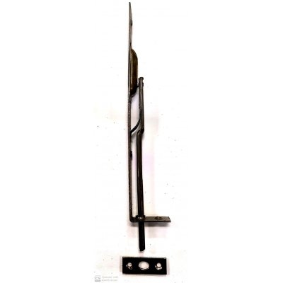 Catenaccio ad unghia cm 20 frontale mm 15 in ferro grezzo serie normale