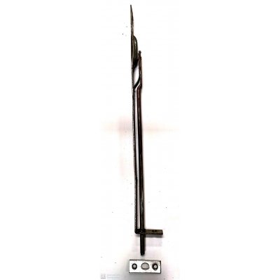 Catenaccio ad unghia cm 30 frontale mm 15 in ferro grezzo serie normale