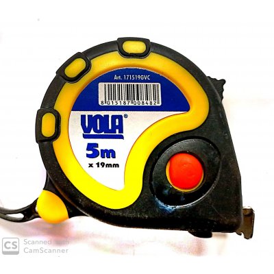 Flessometro gommato triplo stop 5mx19mm VOLA