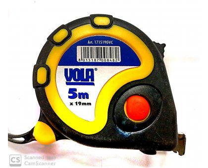 Flessometro gommato triplo stop 5mx19mm VOLA