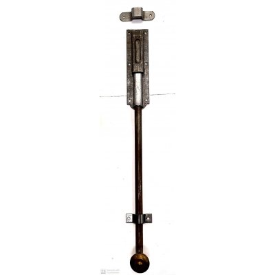 Catenaccio verticale a coda cm 35 mezzo peso in ferro grezzo pomolo dorato