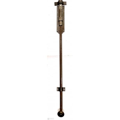 Catenaccio verticale a coda cm 50 mezzo peso in ferro grezzo pomolo dorato