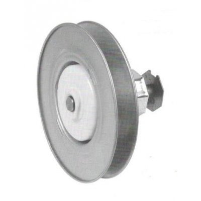 Puleggia con calotta e riduttore 1:2,6 ad INFILARE con foro quadro mm 13