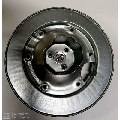 Puleggia in metallo d. 200 mm con calotta per rullo ottagonale mm 60