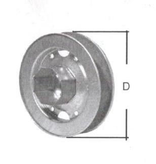 Puleggia in metallo d. 220 mm con calotta per rullo ottagonale mm 60