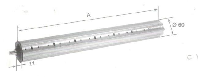 Prolunga per rullo ottagonale liscio con calotta in metallo