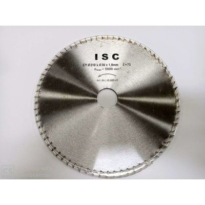 Disco per legno Ø 210 in acciaio 72 denti foro 30 mm
