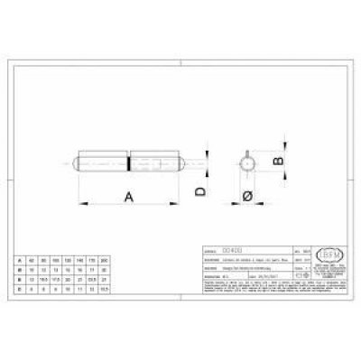 Cerniera a tappo da saldare mm 100 a 2 ali con perno fisso