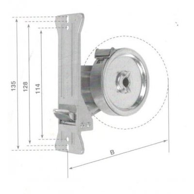 Avvolgitore mod. STARPIU mt 4 per tapparelle da interno interasse fori 114-128-135