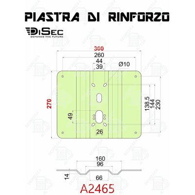 Rinforzo grecato x basculante zincato mm 300X240 DISEC