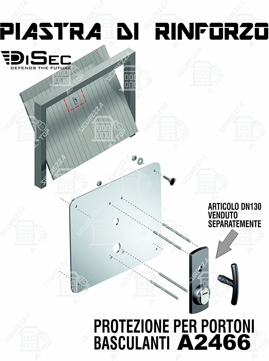 Rinforzo piano x basculante zincato mm 300X240 DISEC