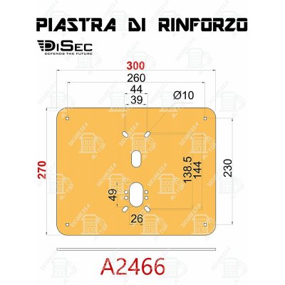 Rinforzo piano x basculante zincato mm 300X240 DISEC