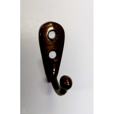 Gancio semplice in ottone bronzato mm 34 x 22