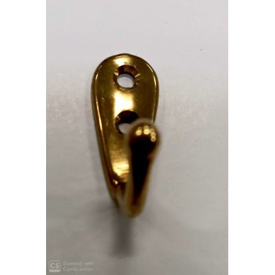 Gancio semplice in ottone lucido mm 34 x 22