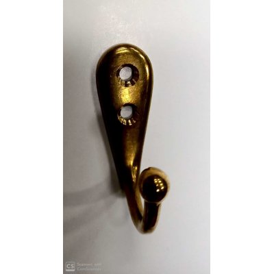 Gancio semplice in ottone lucido mm 40 x 30