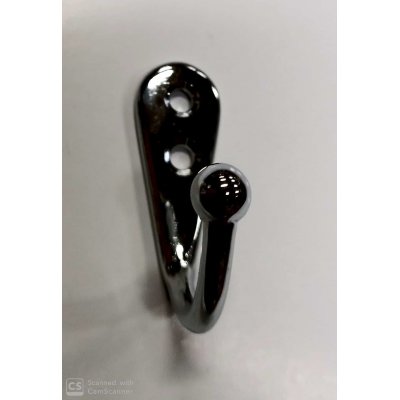 Gancio semplice in ottone cromato mm 40 x 30