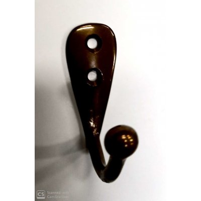 Gancio semplice in ottone bronzato mm 46 x 38