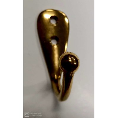 Gancio semplice in ottone lucido mm 46 x 38