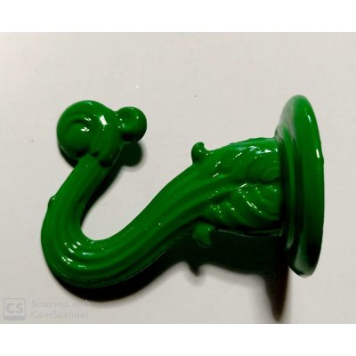 Gancio modello BAROCCO mm 45 x 30 in metallo verniciato verde