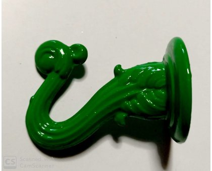 Gancio modello BAROCCO mm 45 x 30 in metallo verniciato verde
