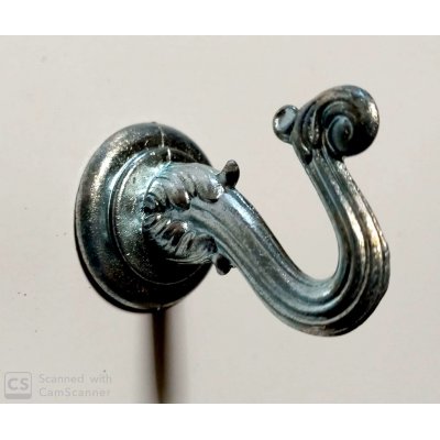 Gancio modello BAROCCO mm 45 x 30 in metallo finitura zincato