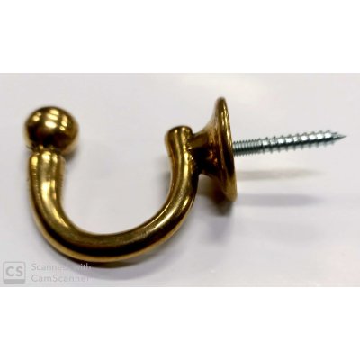Gancio modello PESANTE mm 50 x 44 in ottone lucido