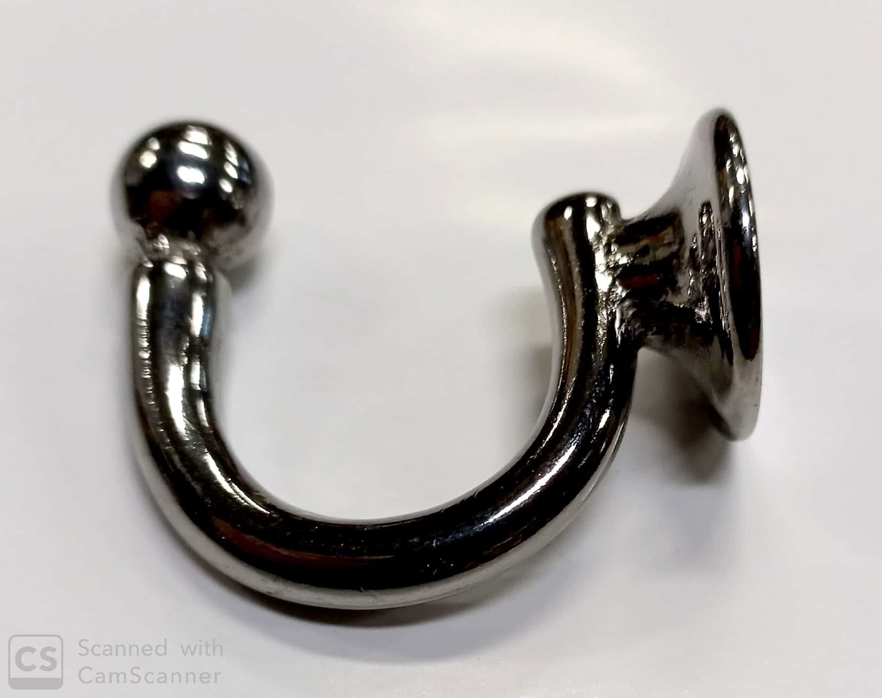 Gancio modello PESANTE mm 50 x 44 in ottone cromato lucido