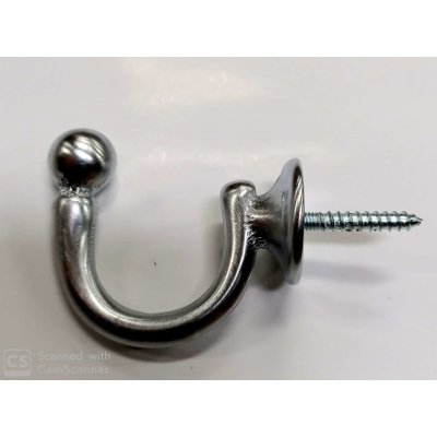 Gancio modello PESANTE mm 50 x 44 in ottone cromo satinato