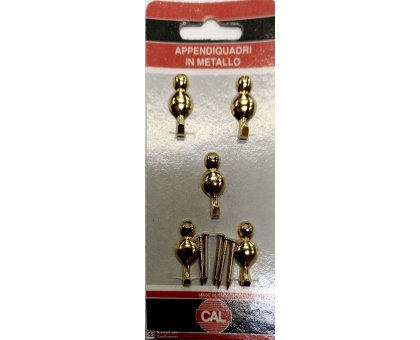 Appendiquadri sagomato MEDAGLIA ottone lucido conf. pz 5