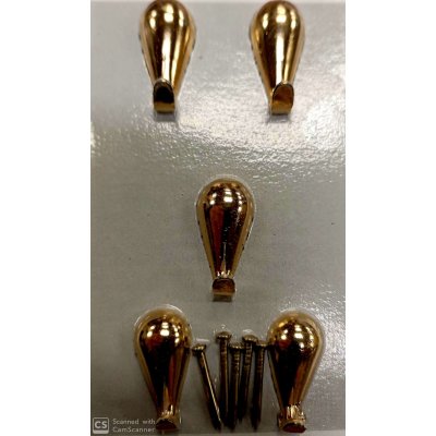Appendiquadri modello GOCCIA mm 28 ottone lucido conf. pz 5