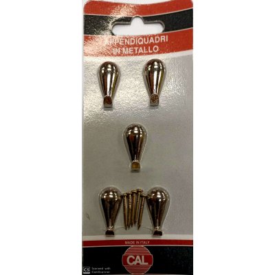 Appendiquadri modello GOCCIA mm 28 ottone cromato conf. pz 5