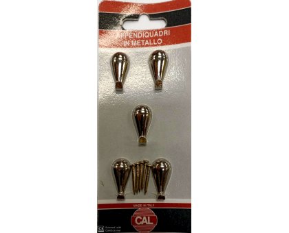 Appendiquadri modello GOCCIA mm 28 ottone cromato conf. pz 5