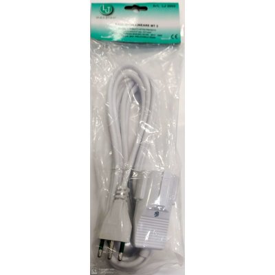 Prolunga lineare mt 3,0 cavo 3x1 bianca spina 16A e presa bipasso+schuko