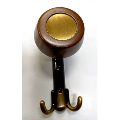 Appendiabito TONDO rivestito LEGNO metallo finitura bronzato