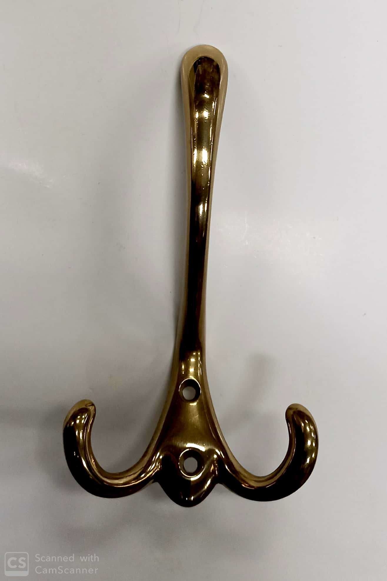 Appendiabito con portacappello in ottone lucido