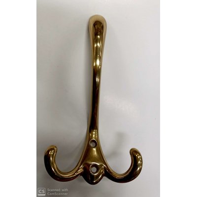 Appendiabito con portacappello in ottone lucido