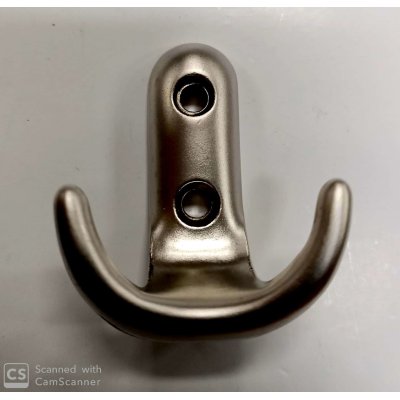 Appendiabito con portacappello in zama finitura nichel opaco