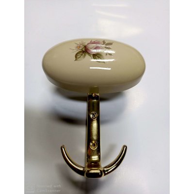 Appendiabito in metallo laccato bianco con fiore