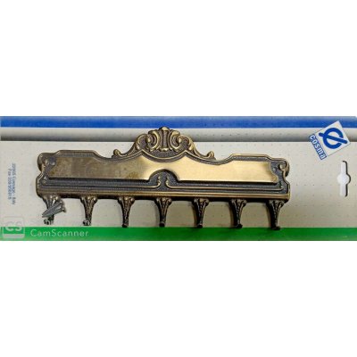 Appendichiavi a parete 7 posti in ottone bronzato