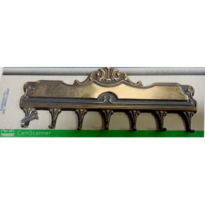 Appendichiavi a parete 7 posti in ottone bronzato