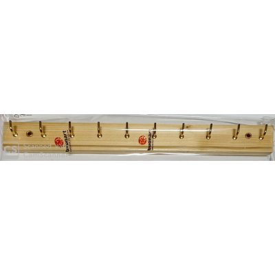 Assicella legno 10 ganci ottonati