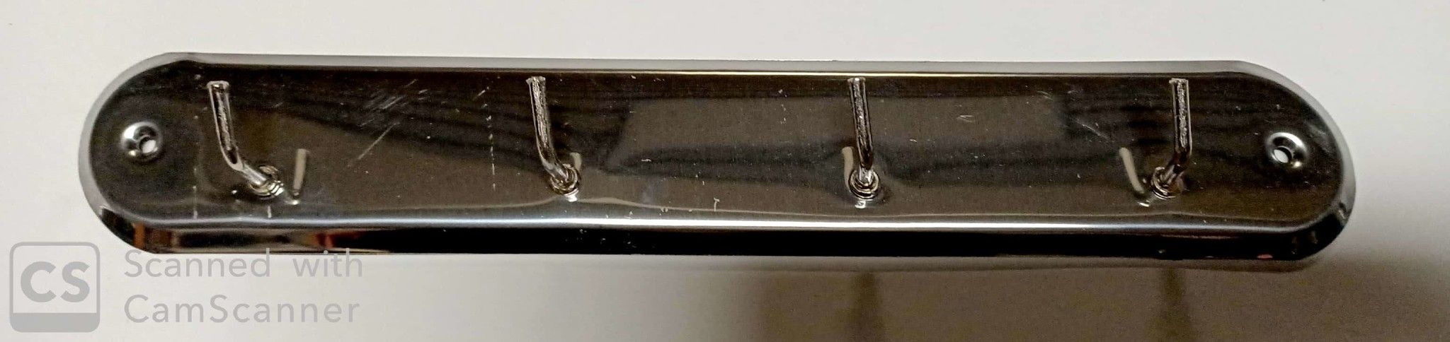 Appendino a parete in acciaio cromato con 4 ganci