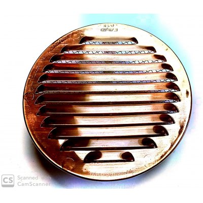 Griglia aerazione in rame tonda con molle d. mm 150 per fori mm 80-125